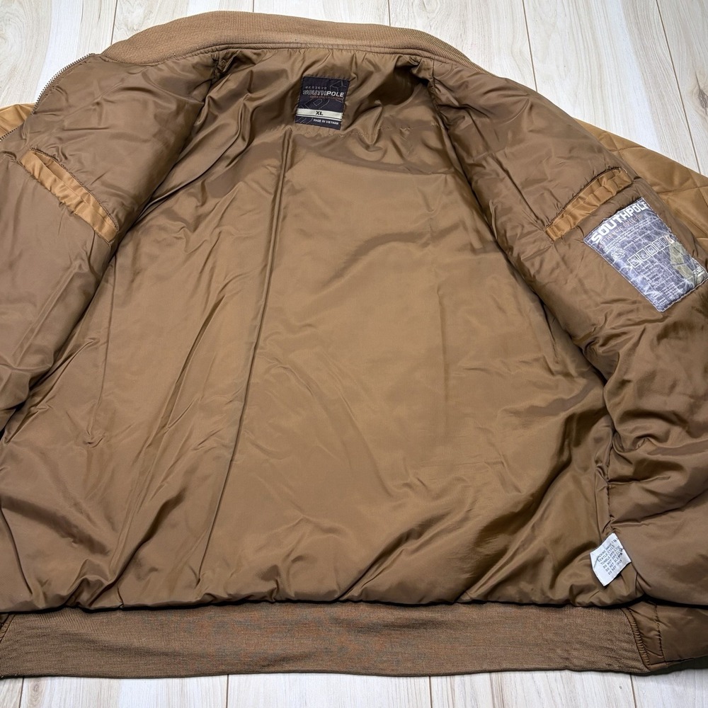 Vintage Southpole Y2K Puffer Carpenter Hybrid Jacket Mens XL Brown Water Repel - Picture 9 of 15